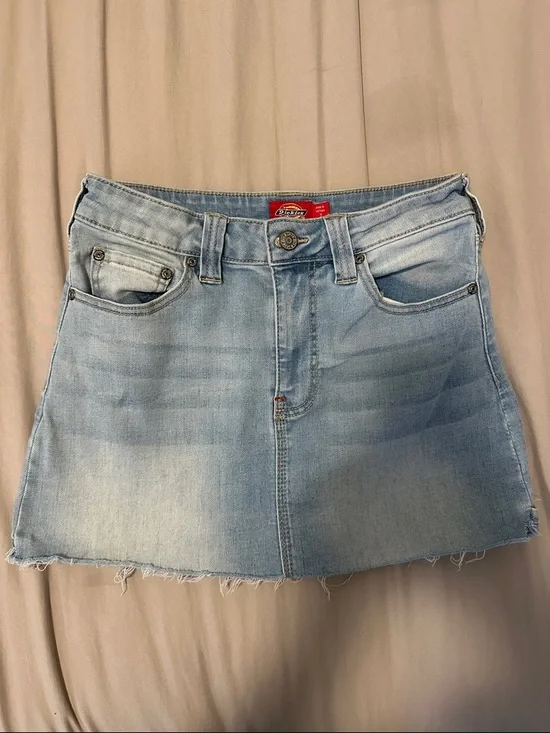 Dickies Faded Light Blue Denim Mini Skirt - Picture 2 of 2